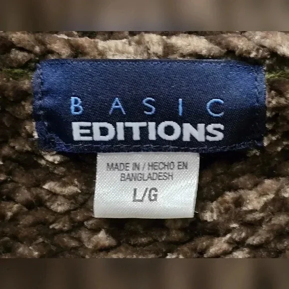 Vintage Basic Editions, Size L, Brown Chenille Crewneck Sweater - Picture 5 of 9